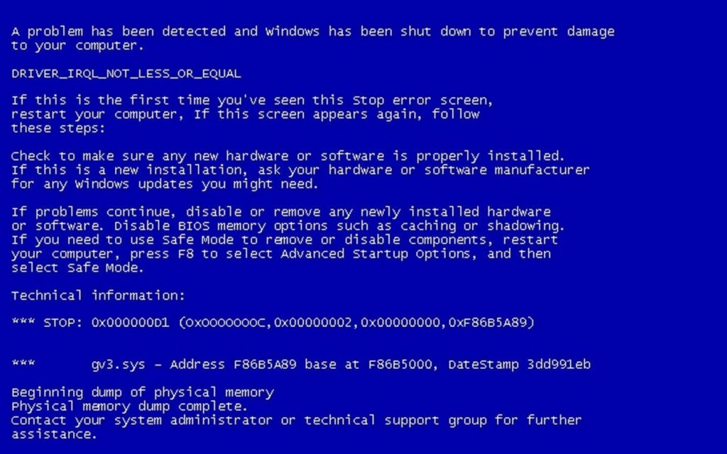 BSOD example
